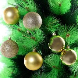TAYHAA Gold Toned6 Pieces Glitter Gala Balls Christmas Decor-image-84
