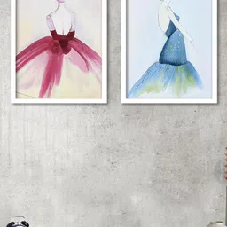 Art Street White Set of 2 Lady Theme Modern Wall Art-1