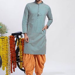 KISAH Ethnic Motifs Printed Regular Pure Cotton Kurta with Dhoti Pants-image-77