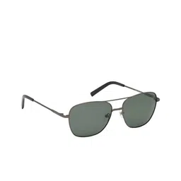 Timberland Unisex Green Lens & Gunmetal-Toned UV Protected Aviator Sunglasses TB9178-28