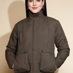 Global Republic Women Lightweight Outdoor Puffer Jacket with Patchwork-picture-36