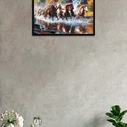 Art Street Brown & Green Running Horse Theme Canvas Wall Art-image-24