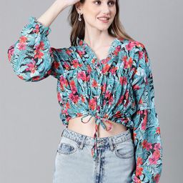Oxolloxo Floral Printed Blouson Crop Top-picture-18