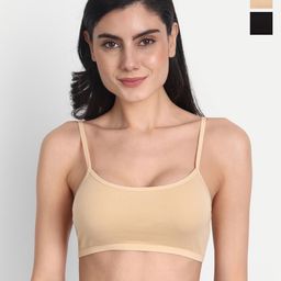 Aimly Pack Of 3 Non-Padded All Day Comfort Medium Coverage Cotton Workout Bra-28