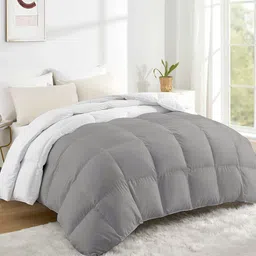 RAZZAI White & Grey Microfiber Mild Winter 500 GSM Reversible Double Bed Comforter-image-98