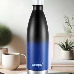 Pexpo Black & Blue Single Stainless Steel Double Wall Vacuum Water Bottle-8
