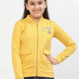 SPUNKIES Girls Yellow Cotton Lightweight Outdoor Tailored Jacket-image-13