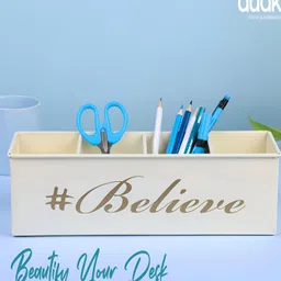 dudki Off White Resistant Desk Organiser With 4 Compartments-25