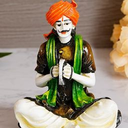 eCraftIndia Unisex Green & White Handcrafted Decorative Polyresin Showpiece-image-43