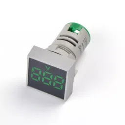 Green AC60-500V 22mm AD16-22FSV Square Frosted Surface LED Voltmeter Indicator Light image 2