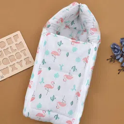 Moms Home Kids White Printed Organic Cotton Sleeping Bag-27