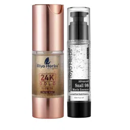 Riyo Herbs Advanced Snail Mucin 98 Essence Serum 50ml & 24k Gold Glow Face Oil 30ml-19