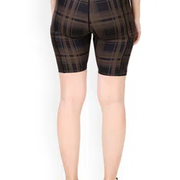 REDESIGN Women Checked Rapid-Dry Skinny Fit High-Rise Running Shorts image 2