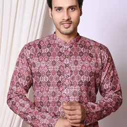 BAESD Men Embroidered Regular Sequinned Kurta with Pyjamas image 5