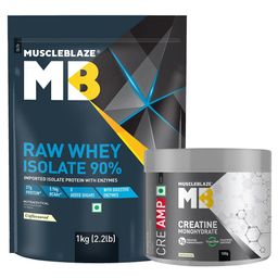 MuscleBlaze Raw Whey Isolate 1kg & Creatine Monohydrate CreAMP 100g Combo-image-15