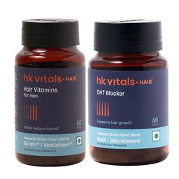 HealthKart HK Vitals Hair Vitamins for Men 60 caps & DHT Blocker with Biotin 60 tabs-0