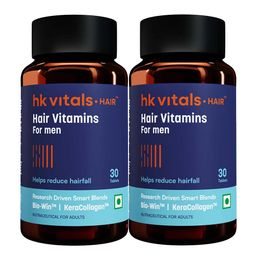 HealthKart HK Vitals Hair Vitamins for Men 30 capsules Unflavoured	- Pack of 2-8