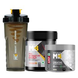 MuscleBlaze PRE Workout 200 Xtreme & Creatine Monohydrate CreAMP 100g & Shaker Combo-image-71