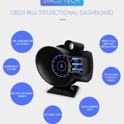 SINCO TECH OBDII Meter Dashboard Speed RPM Water Temperature Voltage Gauge Digital Display image 4