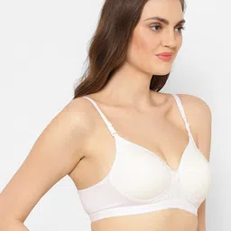 Floret White & Fuchsia Set Of 2 Medium Coverage Lightly Padded Plunge Bra image 2