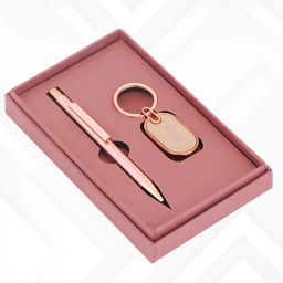 wens 2 in 1 Pink Golden Keychain and Pen Combo Gift Set-picture-22