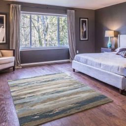 Blue Abstract Viscose 3 ft x 5 ft Hand Tufted Carpet by Saraswati Global-picture-8