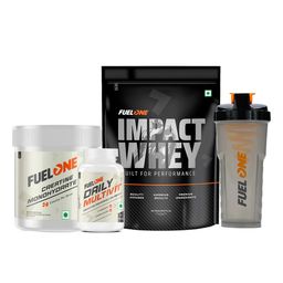 Fuel One Impact Whey Protein 1kg Cold Coffee & Creatine Monohydrate 100g & Daily Multivitamin 30 Tabs & Shaker Combo-picture-6