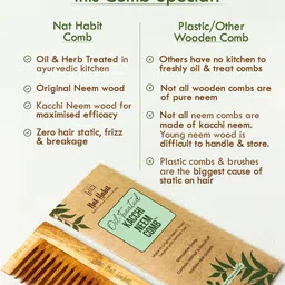 Nat Habit Set Of 3 Kacchi Neem Combs image 2
