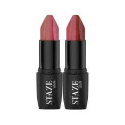 STAZE 9to9 Triple Trouble Duo 3 In 1 Lipstick - Caramel Rose + Brick Pink-image-21
