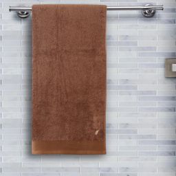 Brown Solid 550 GSM 100 % Cotton Bath Towel by Maspar-picture-41