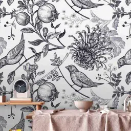 space of joy 16 Feet Vintage Chrysanthemum 180 Gsm Wallpaper Roll-picture-23