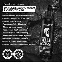 Mancode Beard Wash & Conditioner 200ml & Beard Softener Cream 100gm ( Combo of 2 ) image 4