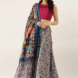 Kaizen TEXO FAB Printed Semi-Stitched Lehenga & Unstitched Blouse With Dupatta image 3