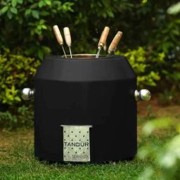 haus of bars by speedx Charcoal Tandoor with 4 Skewers (Matt Black)-picture-1