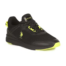 U S Polo Assn Men Black Mesh Walking Shoes-29