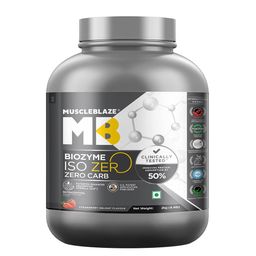 MuscleBlaze Biozyme Iso-Zero,  4.4 lb  Zero Carb Strawberry Delight -image-10