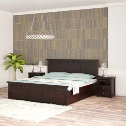 woodenmood Madhvi Solid Wood Size Bed In Box Storage Bed In Provincial Walnut Finish-picture-34