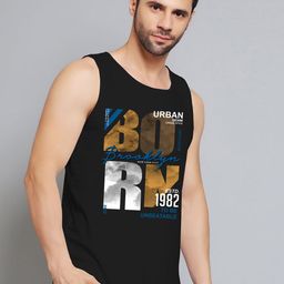 Juxar Urban Born Printed Cotton Gym Vest JXR-076SAN-BK-XS-image-88