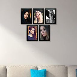 Kuber Industries Black 5-Pieces Collage Picture Wooden Photo Frames-36