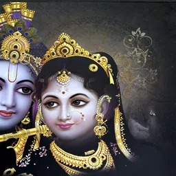 FRIZZY ARTS Black & Yellow Wooden Radha Krishna Religious Wall Art-image-58