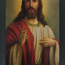FRIZZY ARTS Red & White Wooden Religious Wall Paintings-image-121