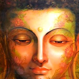 FRIZZY ARTS Black & Orange Wooden Buddha Religious Paintings Wall Art-image-68