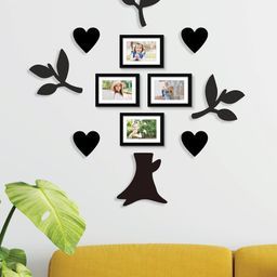 RANDOM Set of 4 With 8 Plaques Brown Heart Tree Collage Photo Frames-42