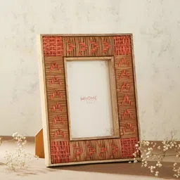 Fabindia Off White & Beige Thar Woven Table Photo Frame-54