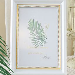 Kuber Industries White & Gold Toned Self Design MDF Table Photo Frames-53