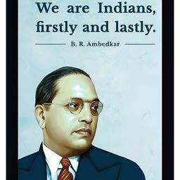 FRIZZY ARTS Black & Blue Bhim Rao Ambedkar Wooden Wall Photo Frame-image-34
