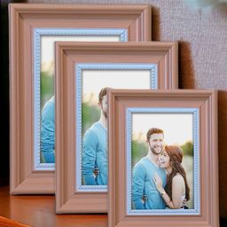 Art Street Pink & Blue 3 Pieces Textured Wooden Table Photo Frames-22