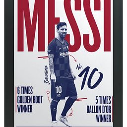 FRIZZY ARTS Black & Red Messi Wooden Wall Art-image-32