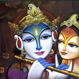 FRIZZY ARTS Black & White Radha krishan Wooden Wall Art-image-61