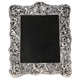 NM Silver-Toned & Black Textured Aluminium Square Table Photo Frame-image-44